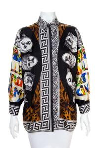 A Gianni Versace Silk Print Shirt, Size 44.
