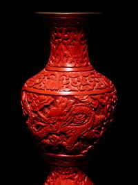 Three Pairs of Cinnabar Lacquer Vases