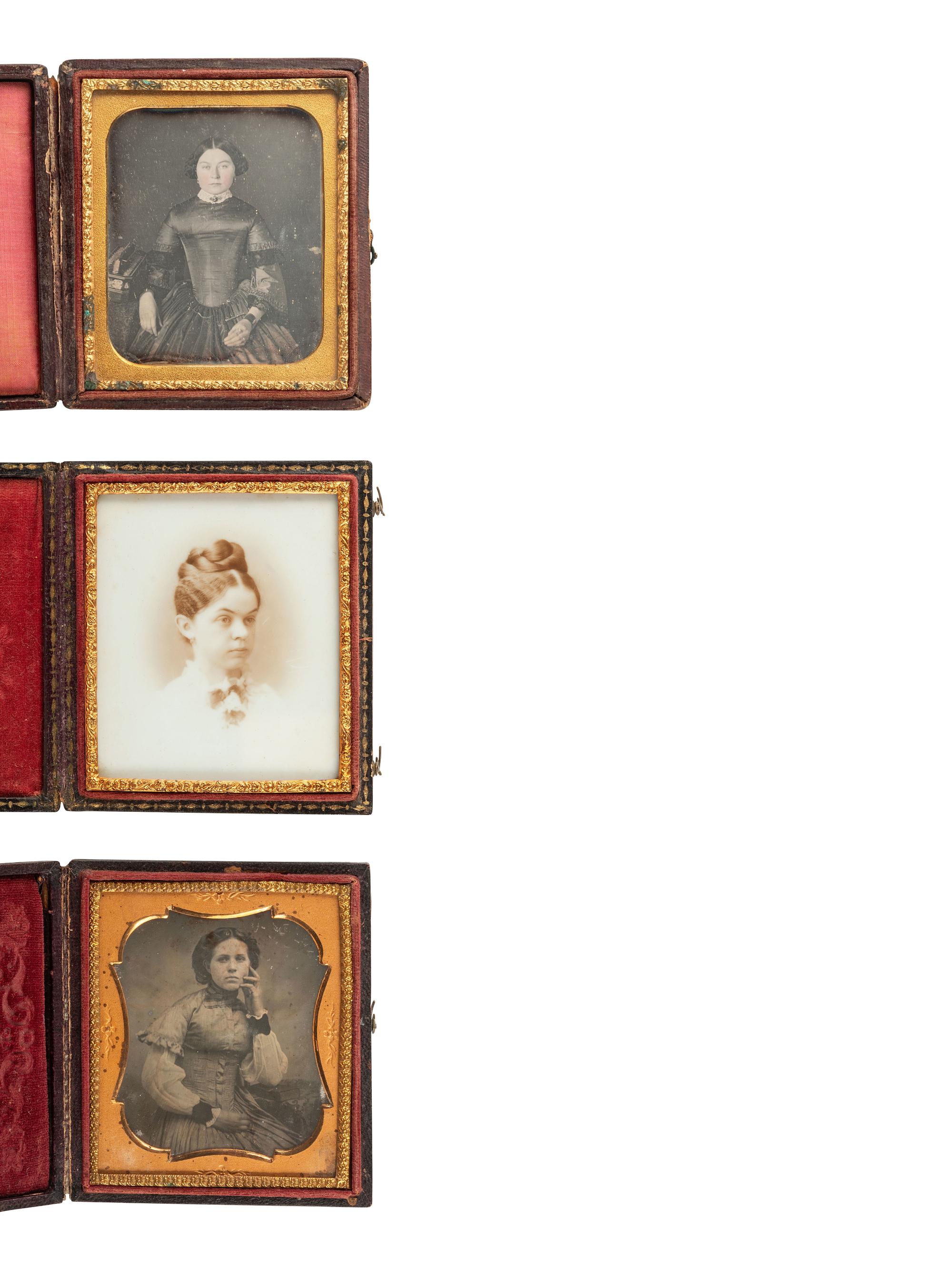 [EARLY PHOTOGRAPHY]. 6 cased images of young women incl. an identified daguerreotype by A.J. BEALS.