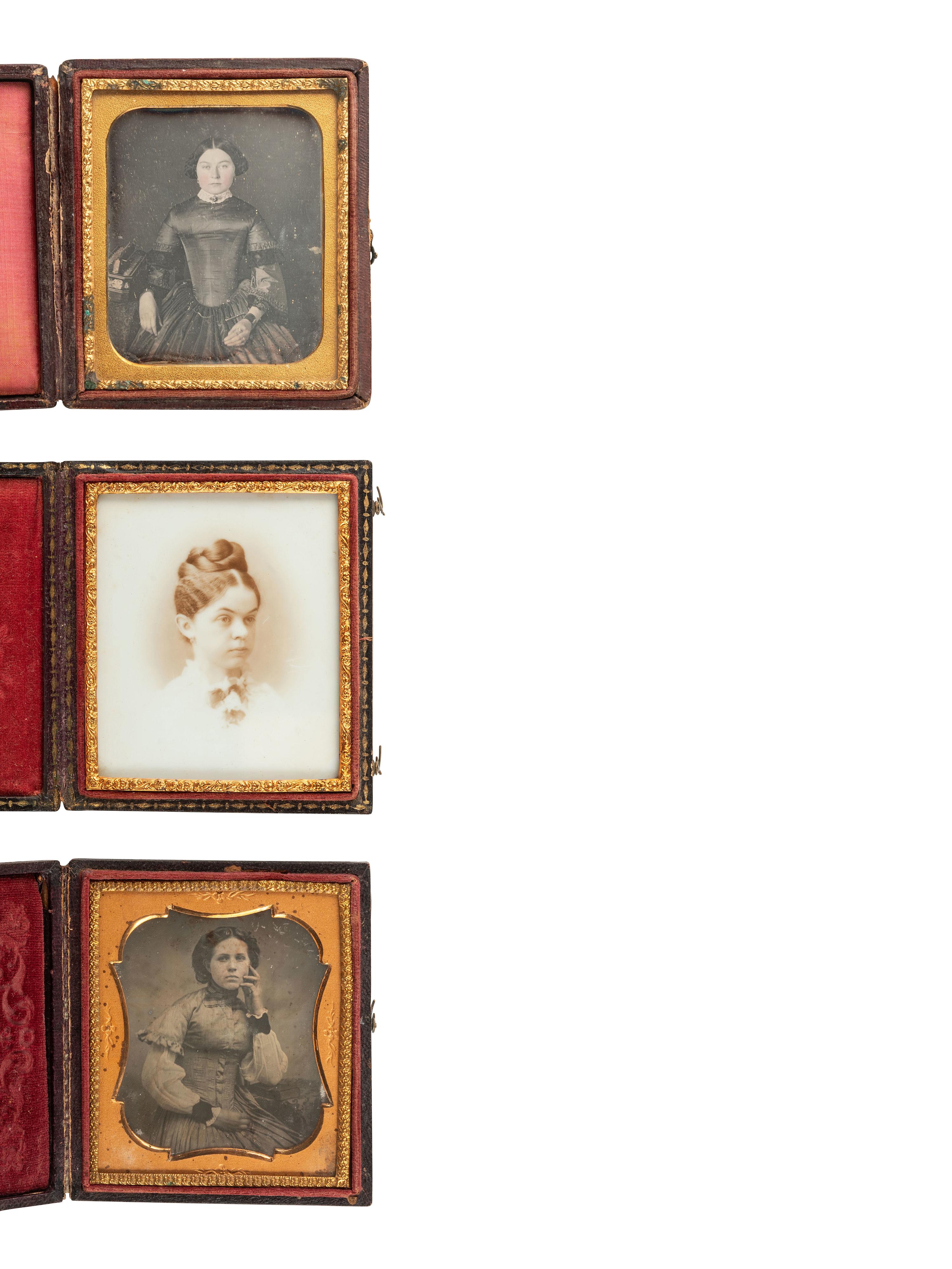 [EARLY PHOTOGRAPHY]. 6 cased images of young women incl. an identified daguerreotype by A.J. BEALS.