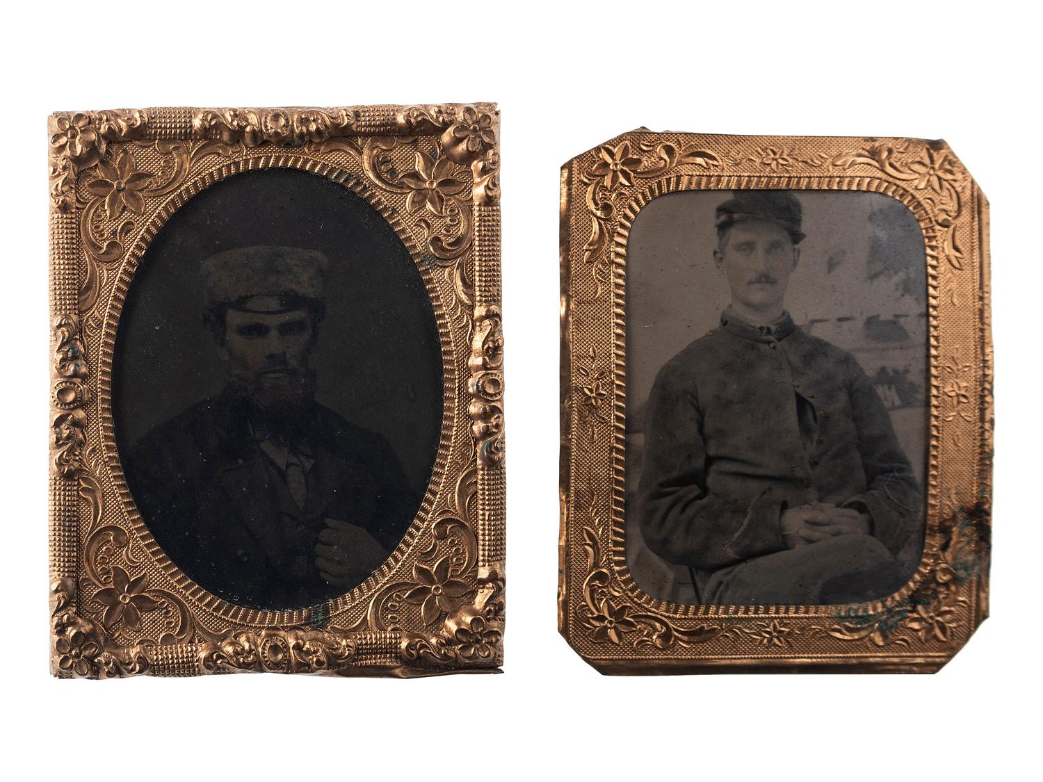 [CIVIL WAR]. A group of 7 images of Union soldiers, incl. ambrotype and tintypes.