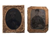 [CIVIL WAR]. A group of 7 images of Union soldiers, incl. ambrotype and tintypes.