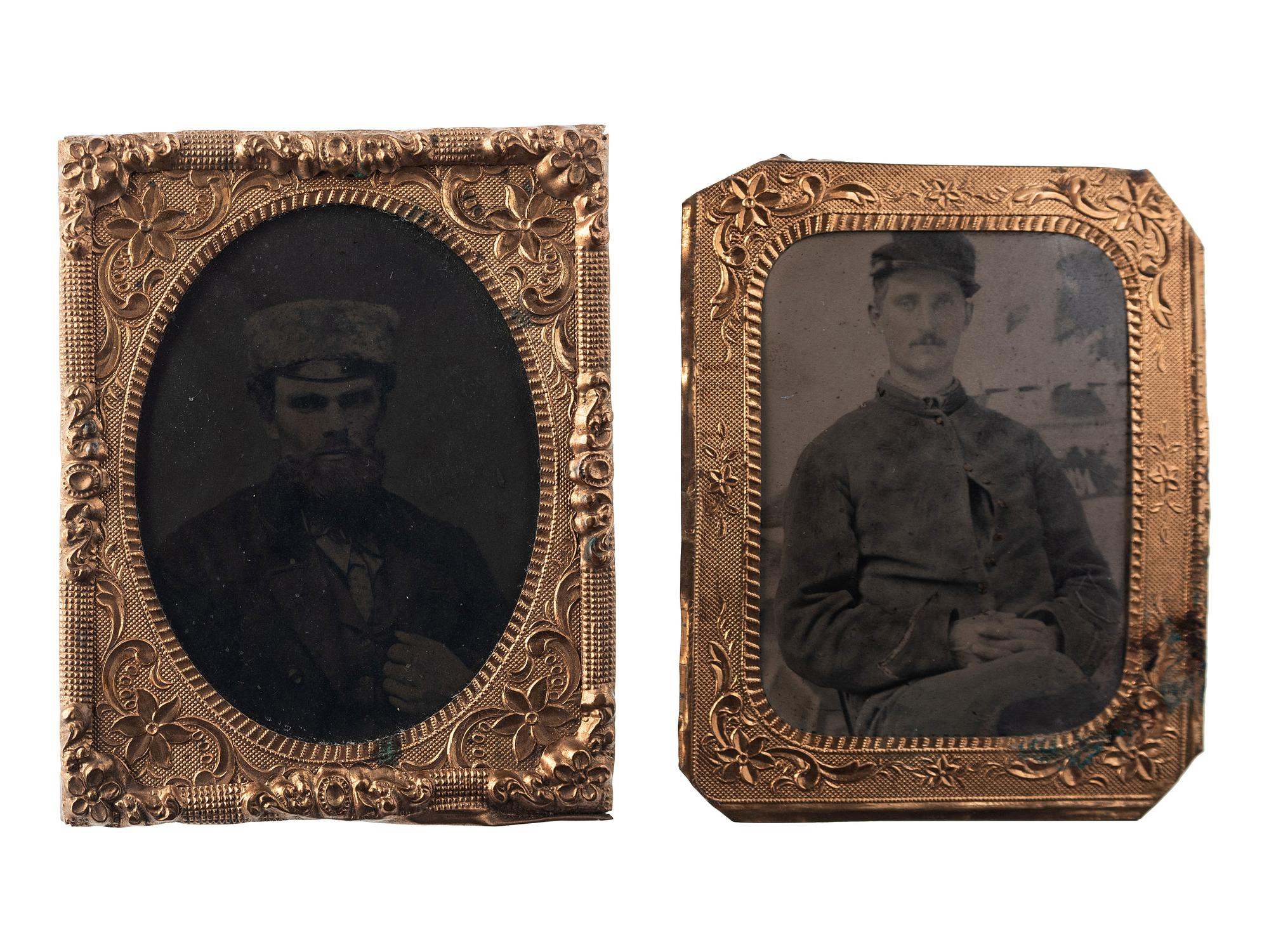 [CIVIL WAR]. A group of 7 images of Union soldiers, incl. ambrotype and tintypes.