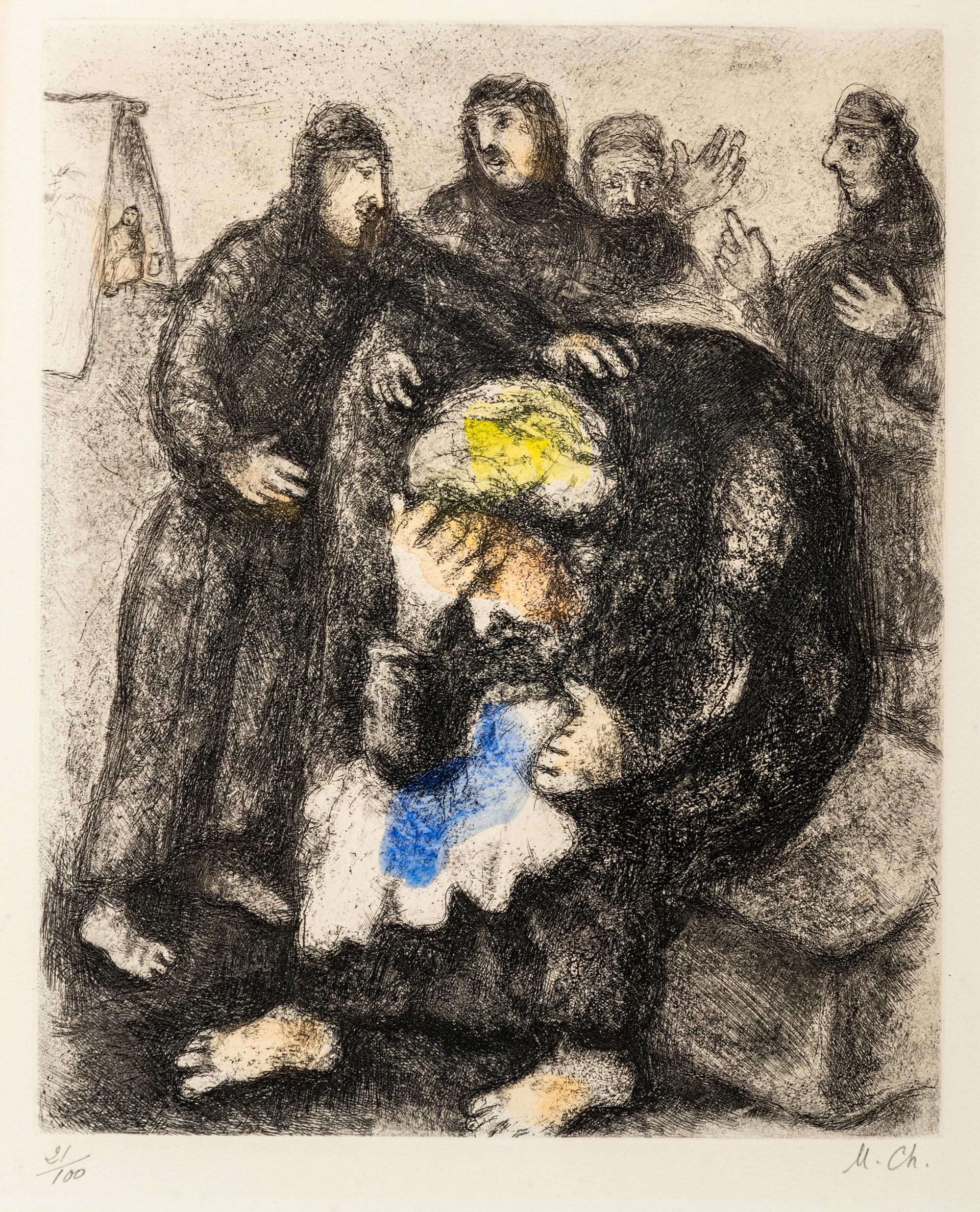 Jacob pleurant Joseph (Jacob Weeping for Joseph), (from the Bible Series )