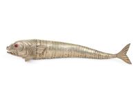 A Continental Alpaca Articulated Koi Fish with Red Cabochon Eyes