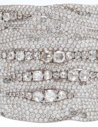 An 18 Karat White Gold and Diamond Cuff Bracelet, Etho Maria, 58.40 dwts.
