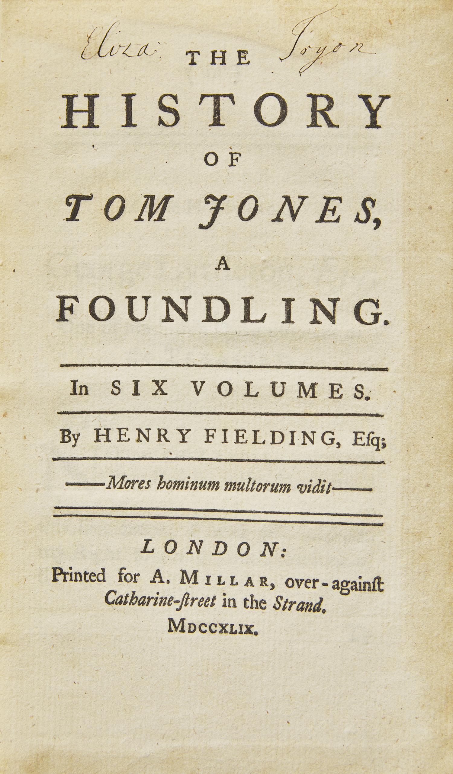 [Literature] Fielding, Henry. The History of Tom Jones, a Foundling