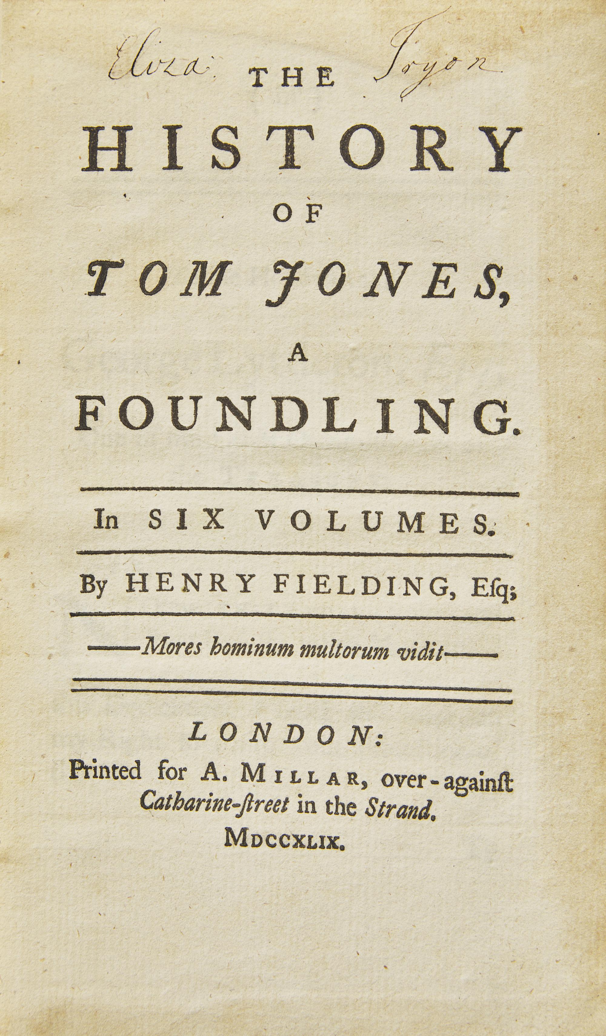 [Literature] Fielding, Henry. The History of Tom Jones, a Foundling