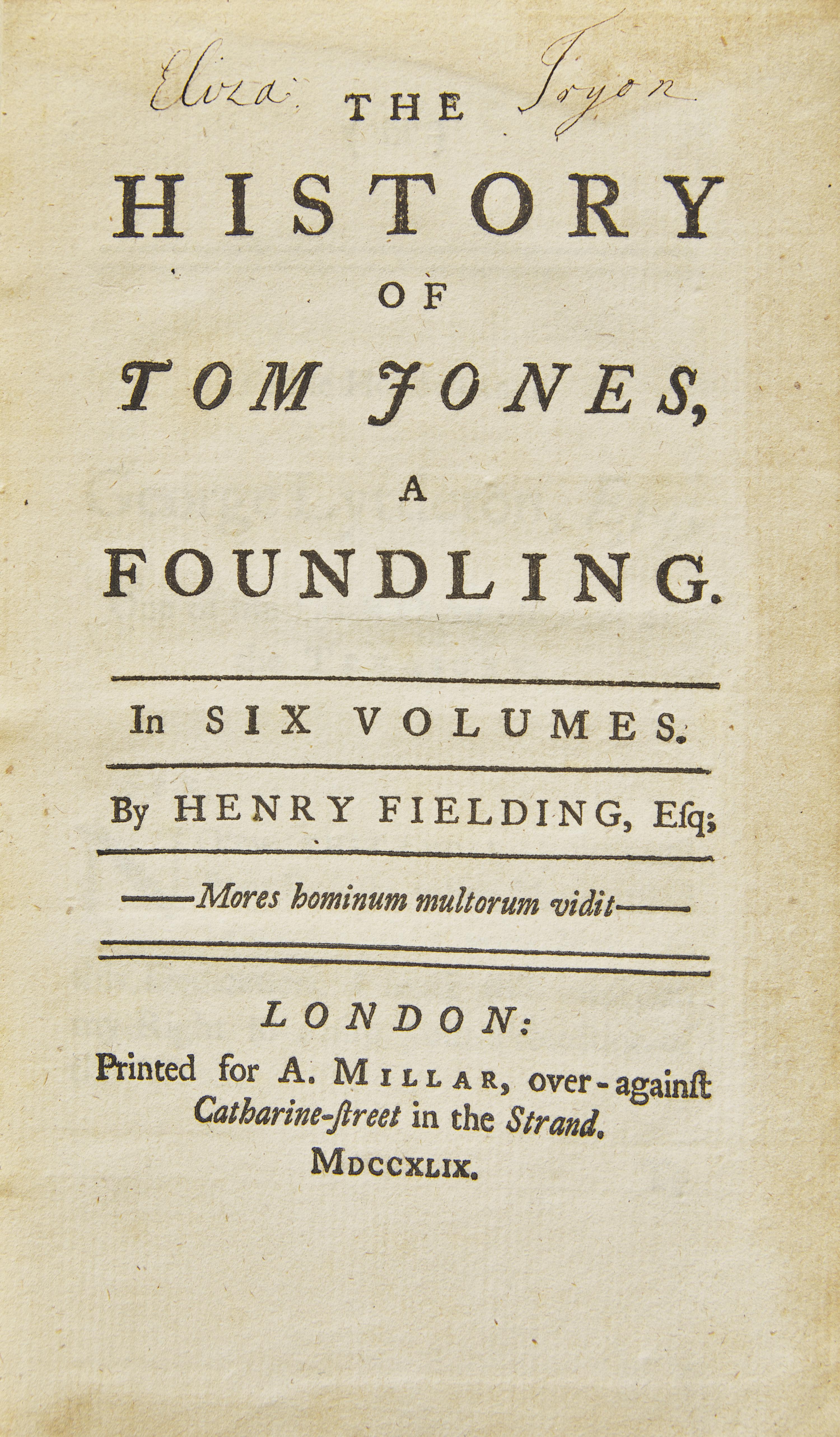 [Literature] Fielding, Henry. The History of Tom Jones, a Foundling