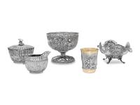 A Group of Five Continental Silver Table Articles