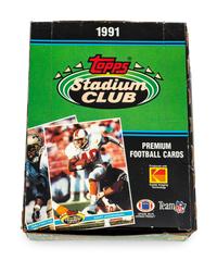 A Group of Five Unopened Boxes of 1991 Topps Stadium Club Football Cards (Possible Brett Favre Rookie)