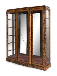 A French Faux Tortoiseshell Vitrine Cabinet