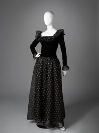 Givenchy Haute Couture Floral Embroidered Evening Dress, 1970-90s