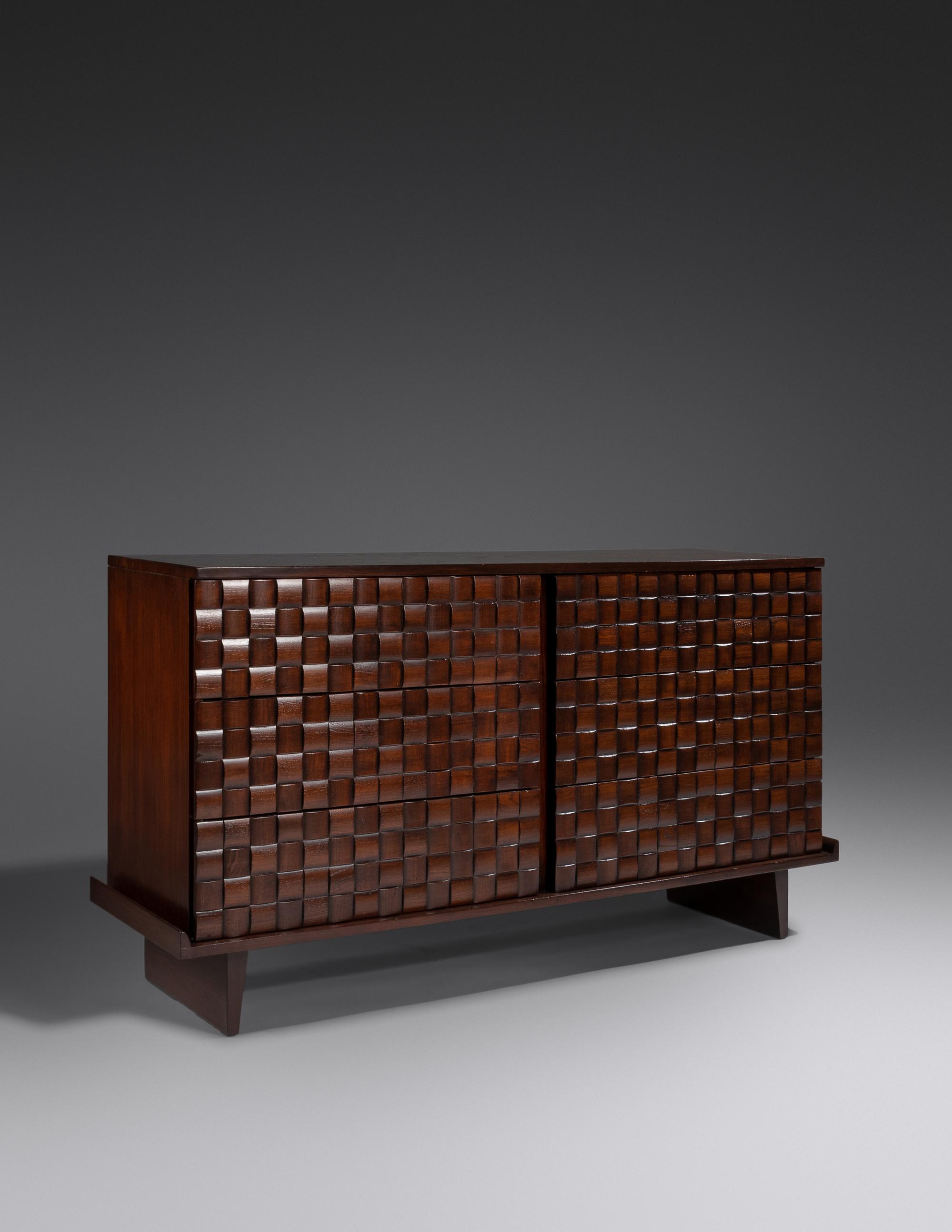 Basket Weave Cabinet, Brown Saltman, USA