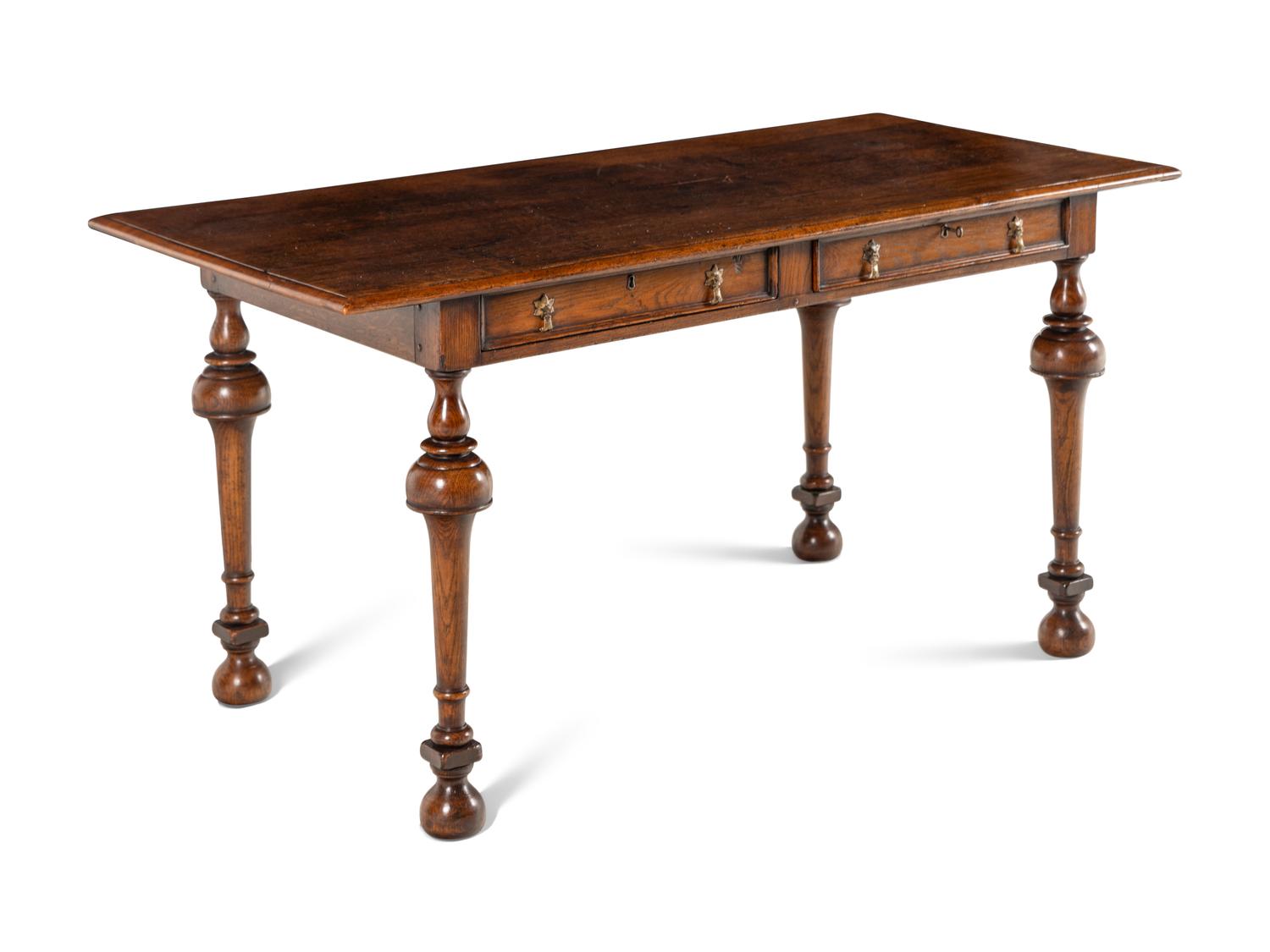 A William and Mary Style Oak Desk