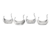 A Set of Four Victorian Silver Salt Cellars