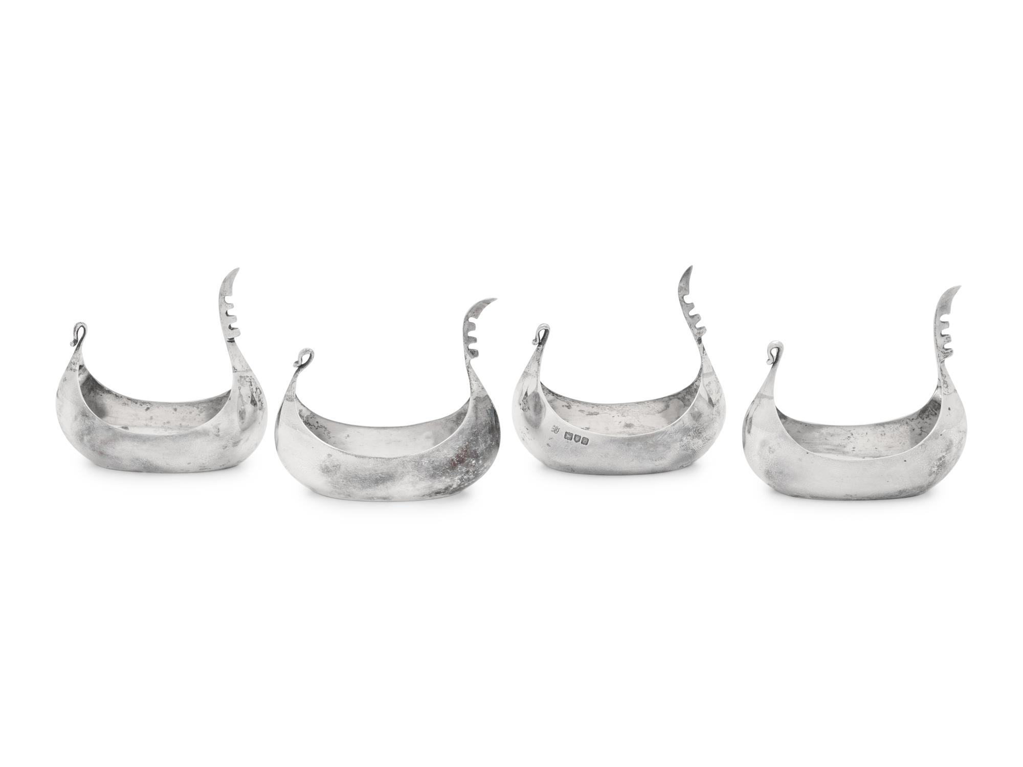 A Set of Four Victorian Silver Salt Cellars