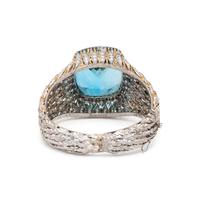 BUCCELLATI, AQUAMARINE AND DIAMOND BRACELET