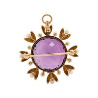 AMETHYST AND SEED PEARL PENDANT/BROOCH