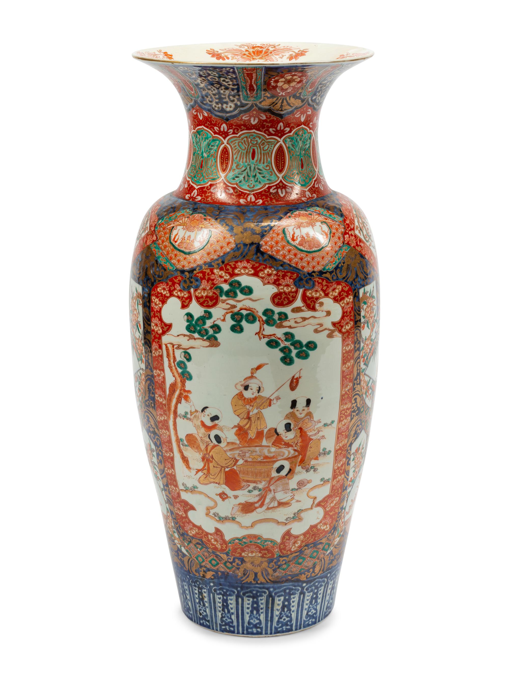 A Large Imari Palette Porcelain Vase