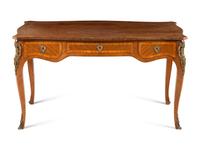 A Louis XV Style Gilt Metal Mounted Bureau Plat
