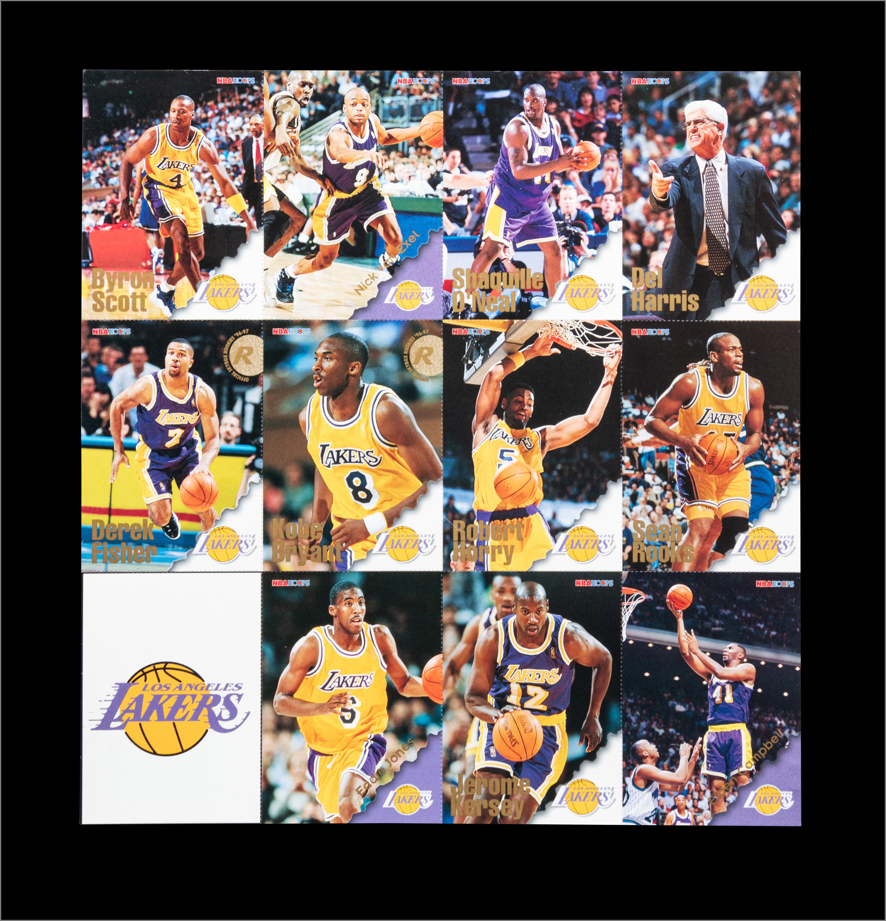A Group of 1996-97 NBA Hoops Kobe Bryant Rookie Basketball Cards,