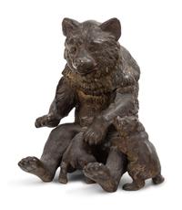 A French Cast Bronze Bear-Form Encrier