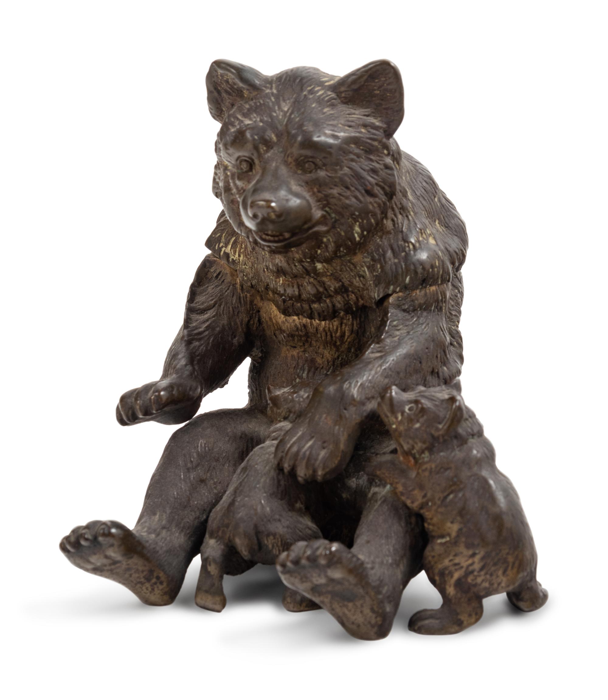 A French Cast Bronze Bear-Form Encrier