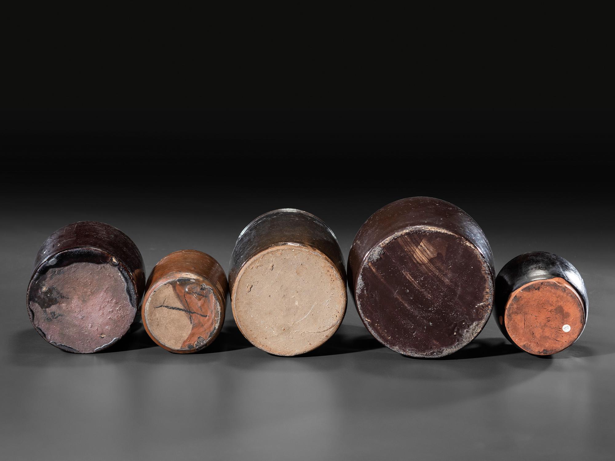 Eleven Albany Slip Stoneware and Redware Vessels
