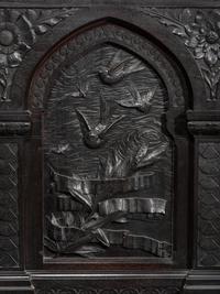 Cincinnati Art-Carved Bench with Inset Painted Panels, 1884