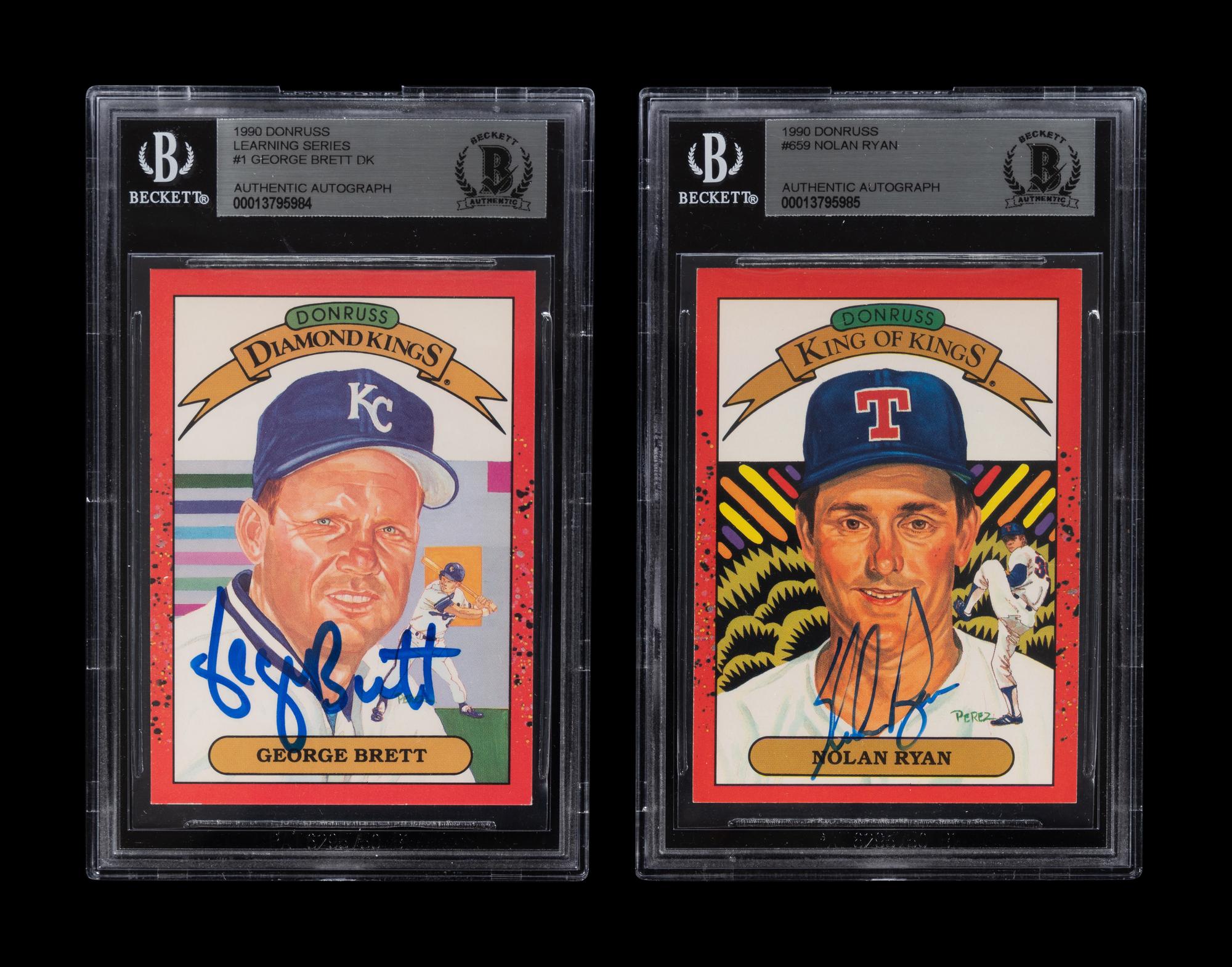 A Group of 27 1990 Donruss Diamond Kings Signed Autograph Baseball Cards,