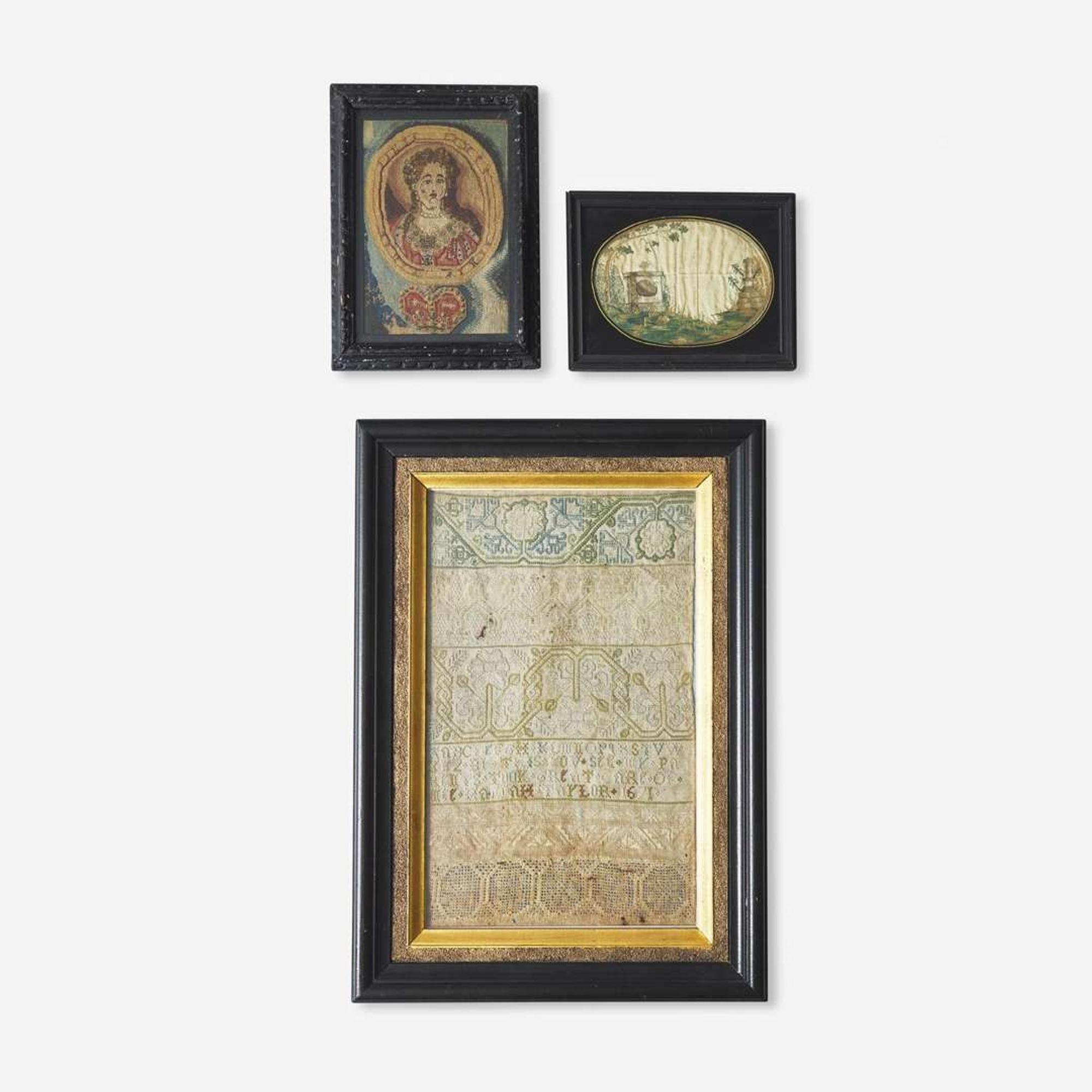A group of three needleworks 17th / 18th century