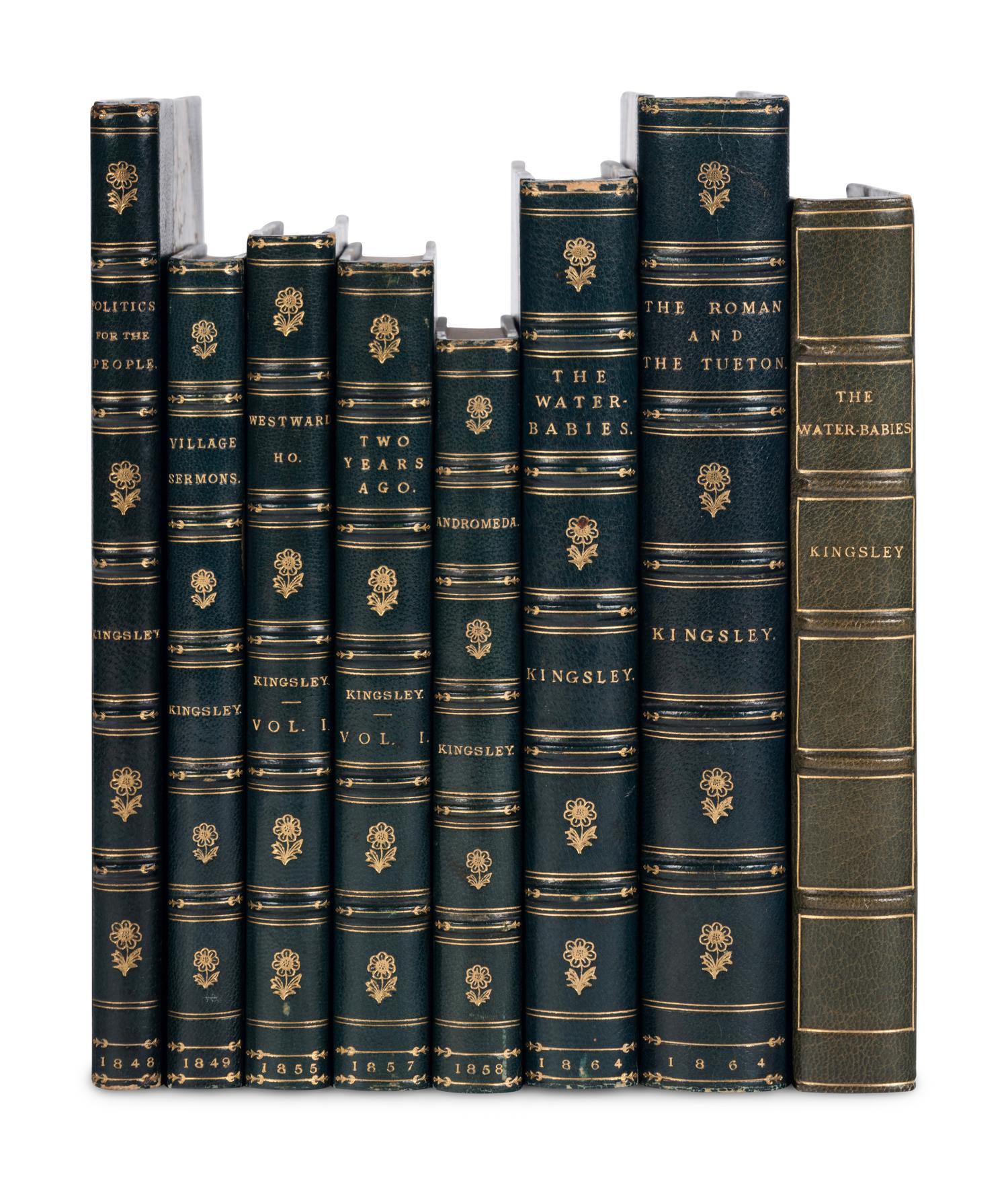 [BINDINGS]. KINGSLEY, Charles (1819-1875). A group of 8 FIRST EDITIONS, comprising: