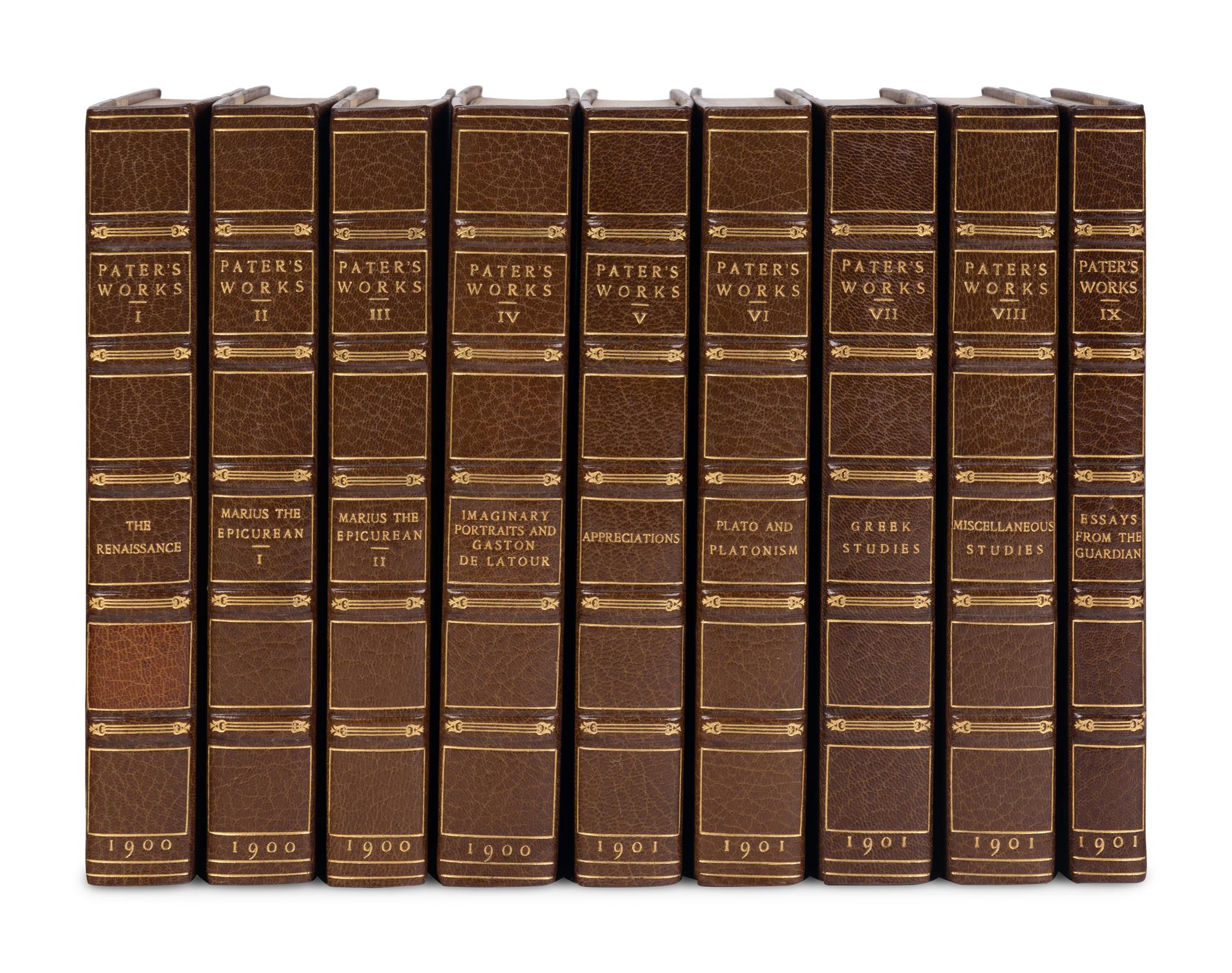 [BINDINGS]. PATER, Walter (1839-1894). Works. London: MacMillan & Company, 1900.