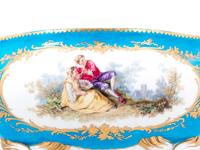 A Sèvres Painted and Parcel Gilt Turquoise-Ground Porcelain Covered Tureen