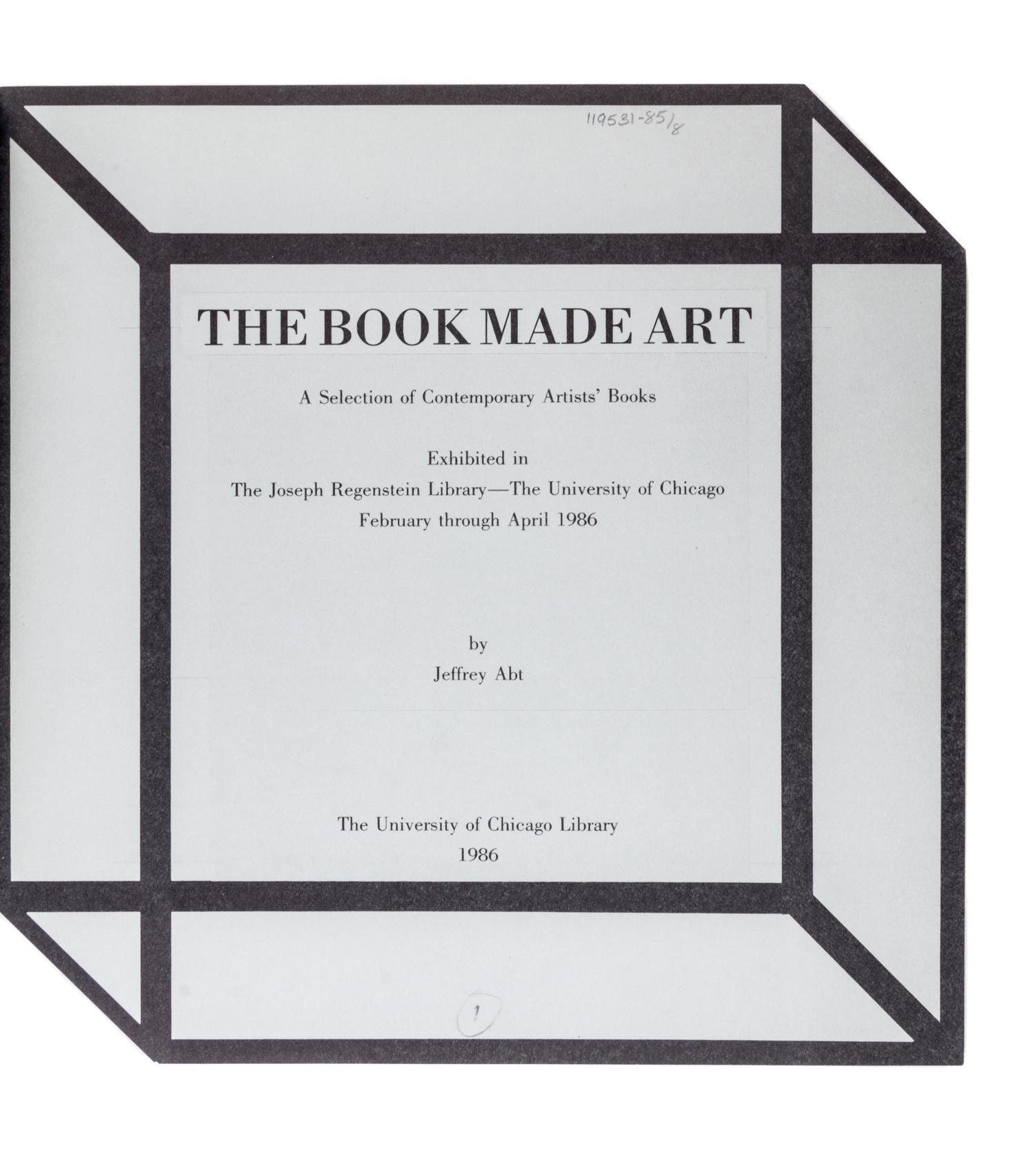 (ARTISTS BOOKS, CATALOGUES) A group of eight exhibition and sale catalogues for artists books.