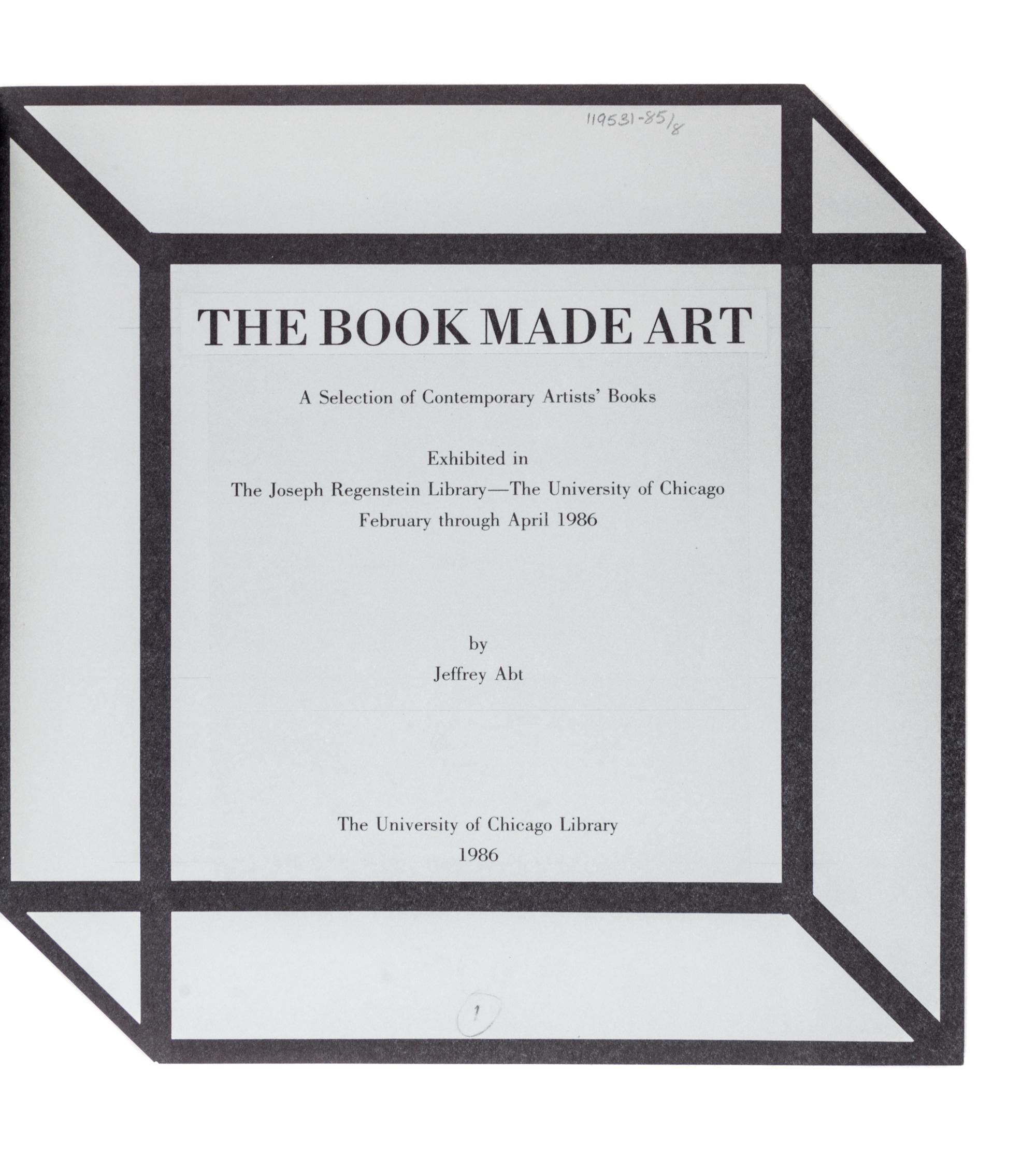 (ARTISTS BOOKS, CATALOGUES) A group of eight exhibition and sale catalogues for artists books.