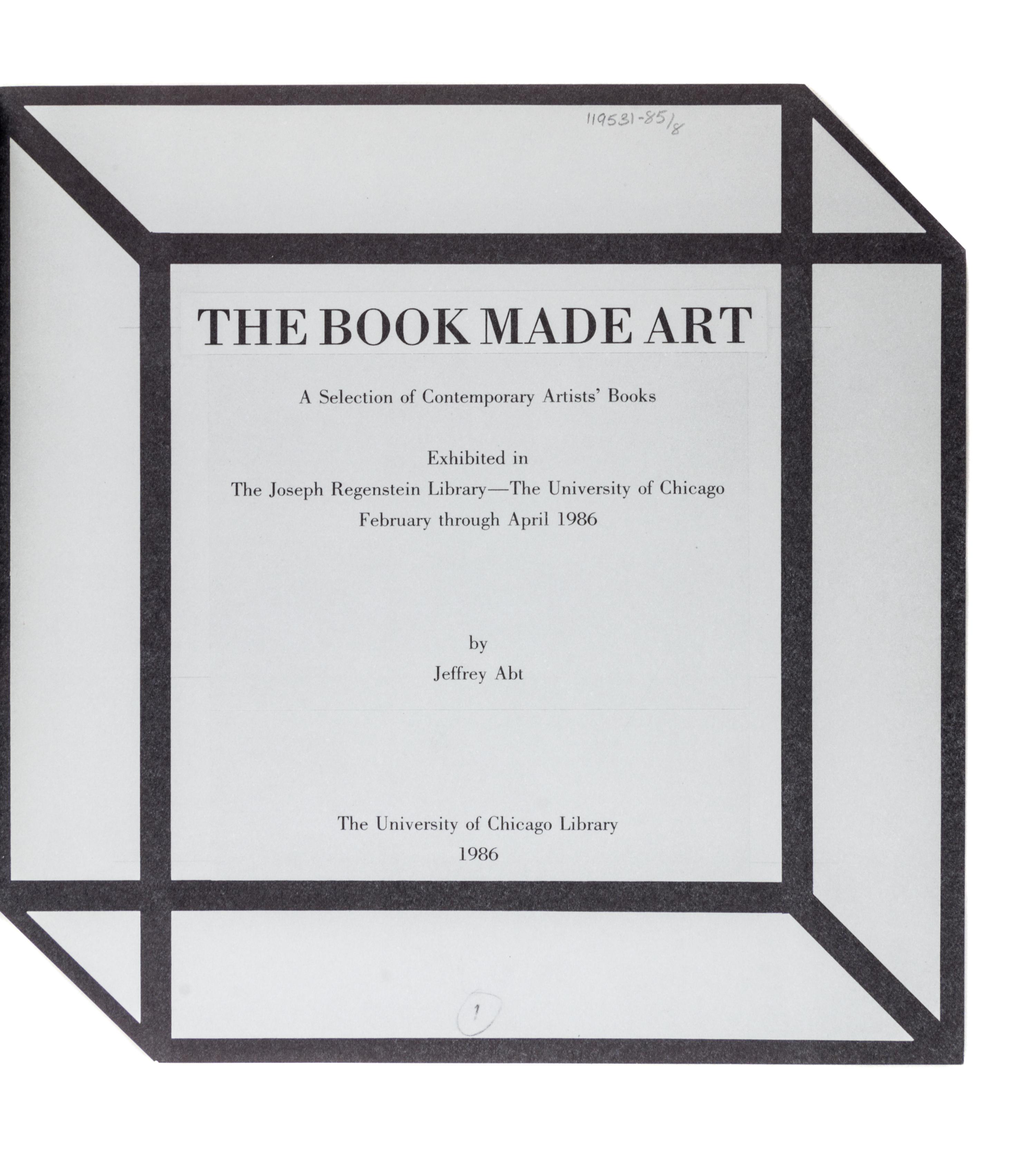 (ARTISTS BOOKS, CATALOGUES) A group of eight exhibition and sale catalogues for artists books.