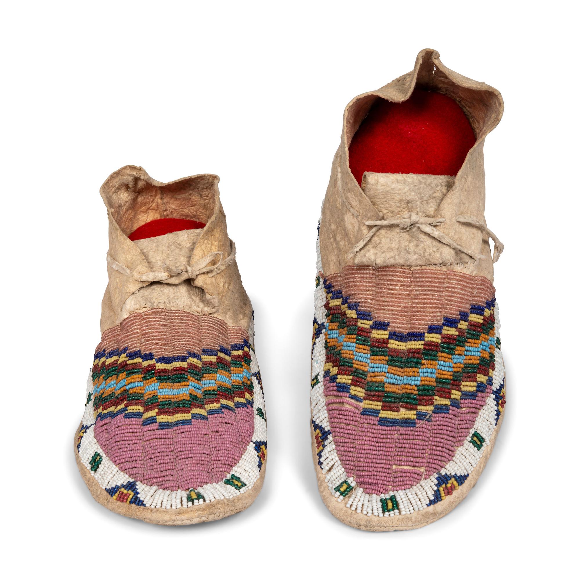 Sioux Beaded Hide Moccasins