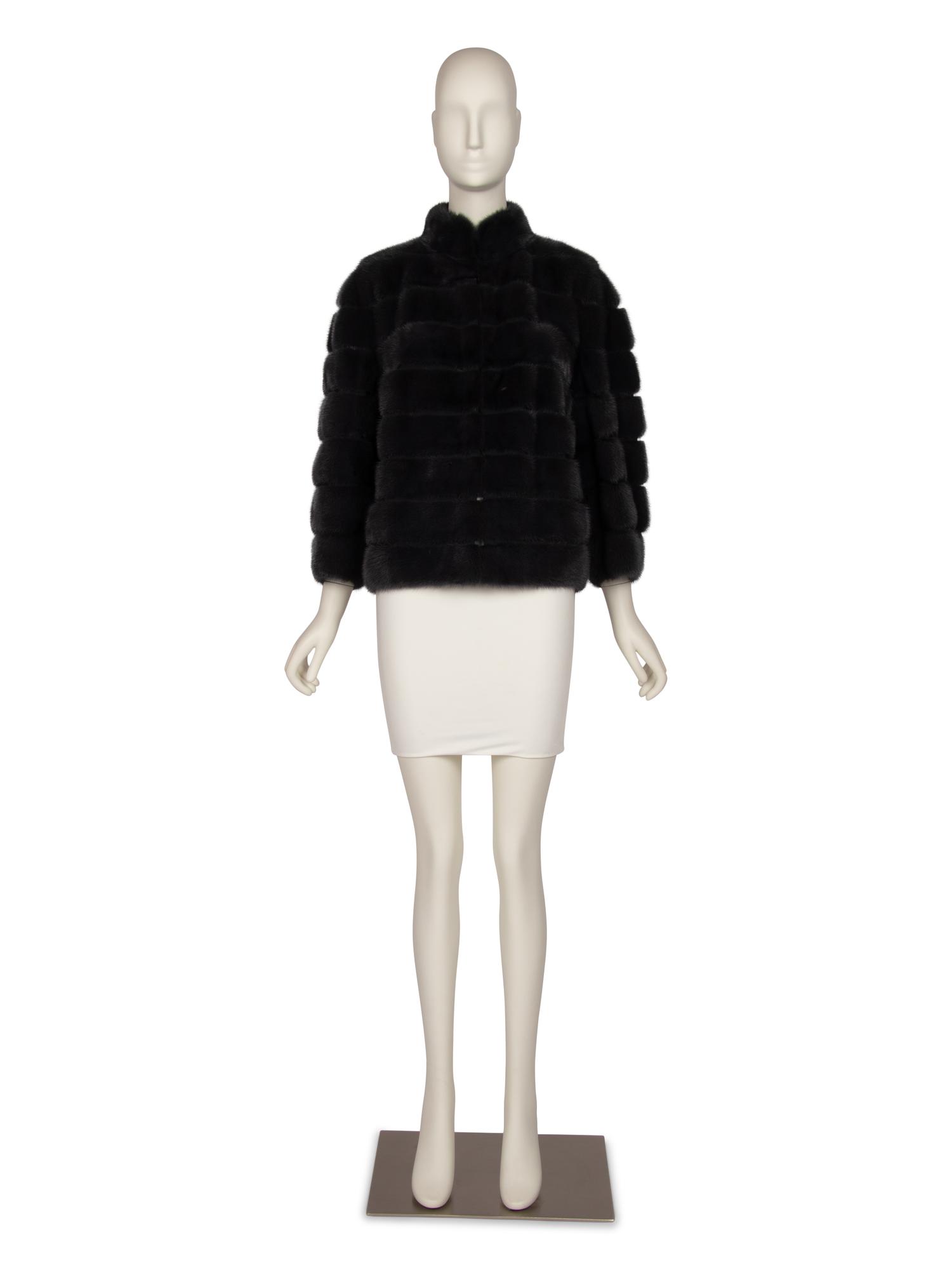 Fendi Gray Mink Banded Coat, 2013