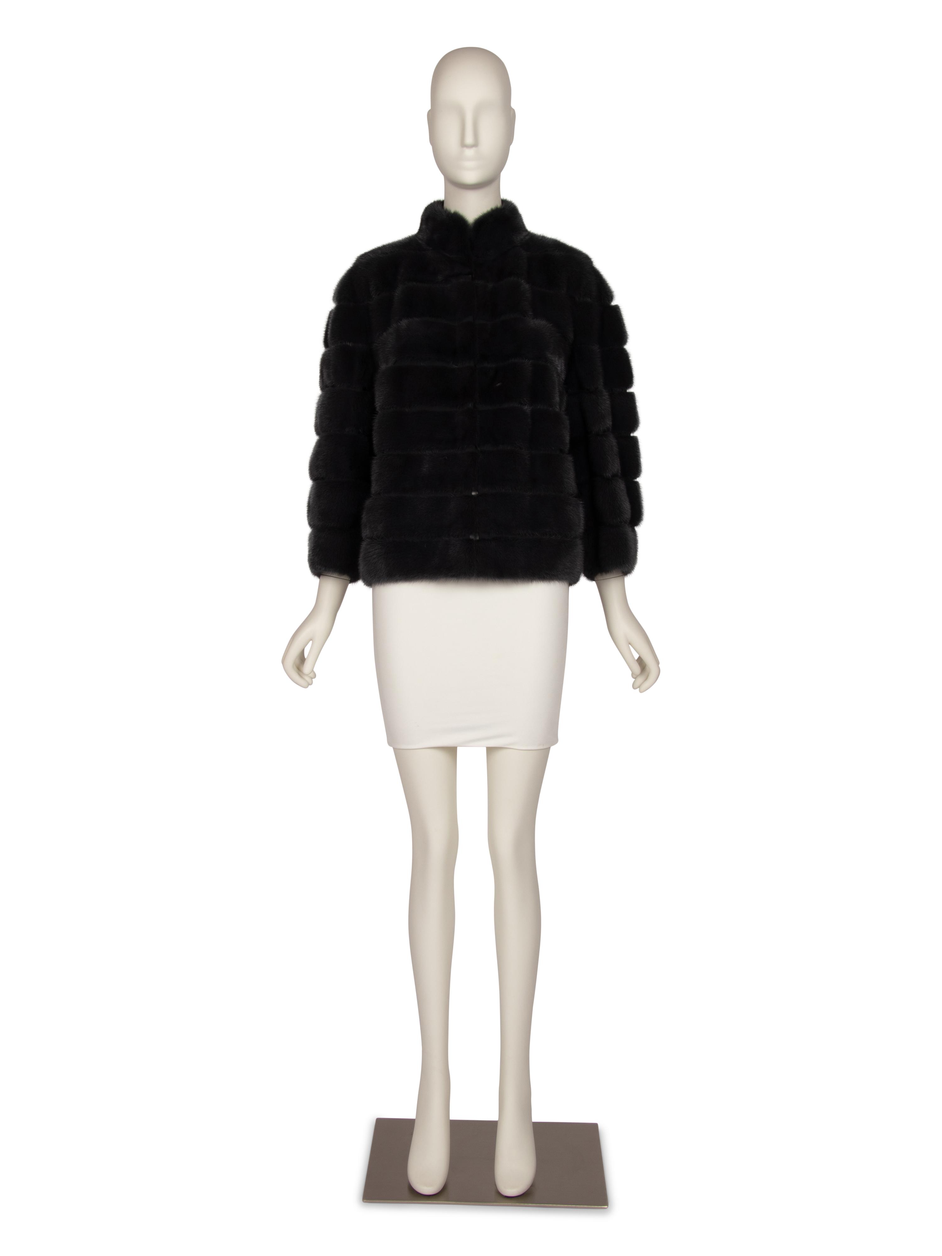 Fendi Gray Mink Banded Coat, 2013