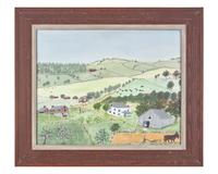 Anna Mary Robertson "Grandma" Moses (1860-1961), Hoosick Hills, 1950