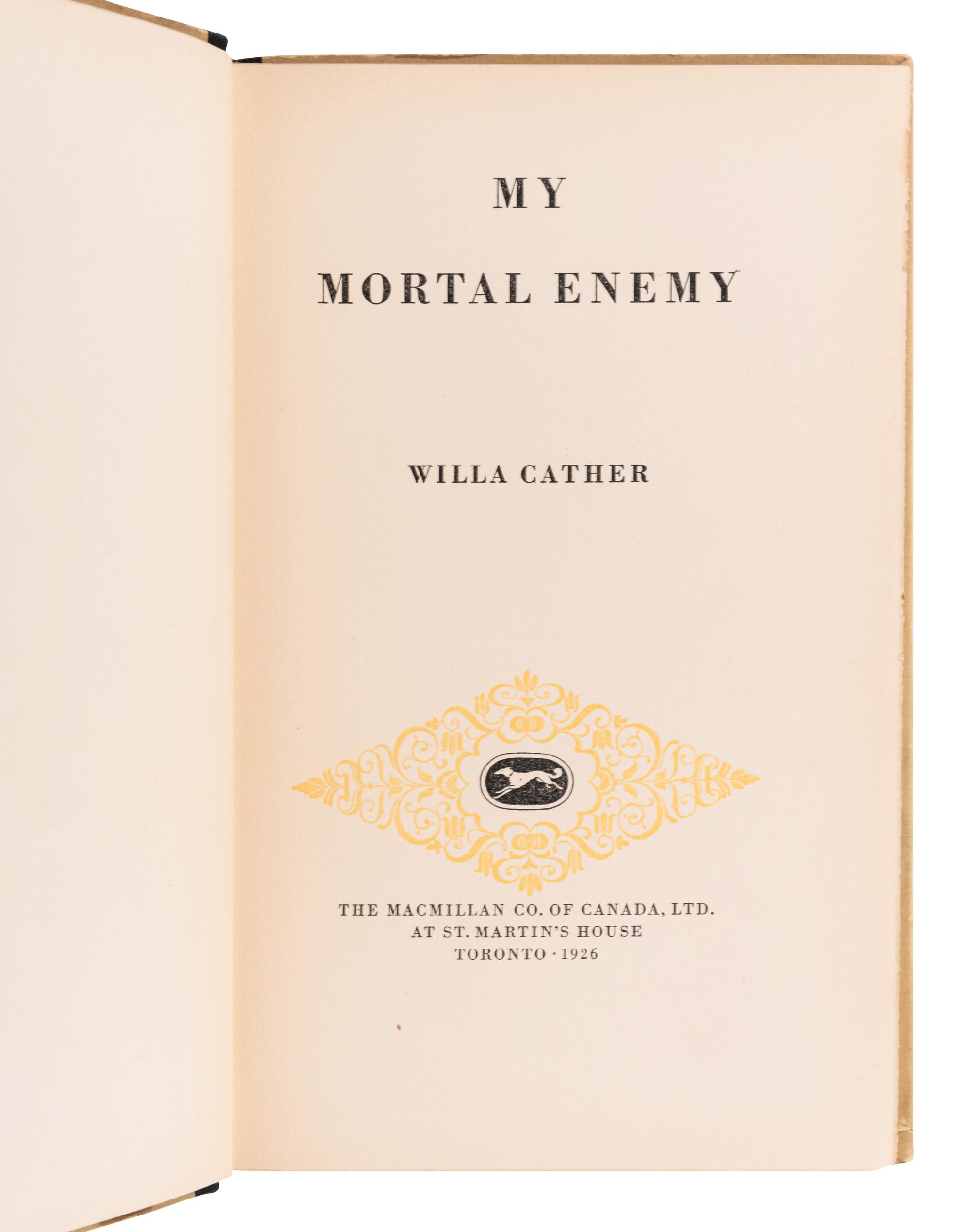 CATHER, Willa (1873-1947). A group of 3 works, comprising: