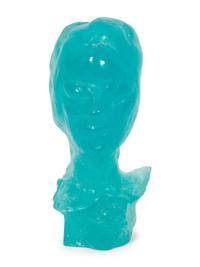 A Daum Pâte de Verre Bust of a Woman and a Daum Ombre Verte Pâte de Verre and Chrome Relief Sculpture