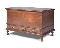 A Small Chippendale Walnut Blanket Chest Over Drawers