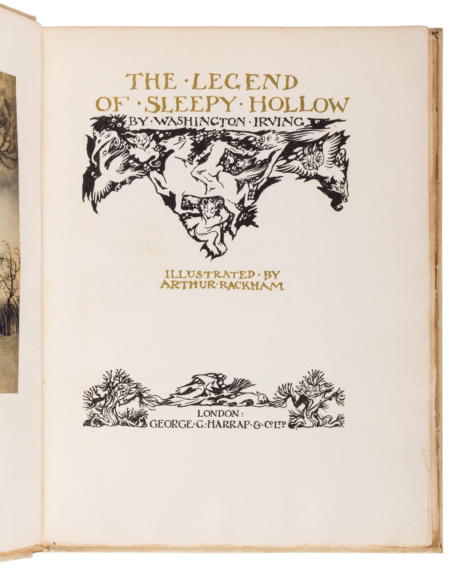 [RACKHAM, Arthur (1867-1939)]. IRVING, Washington (1783-1859). The Legend of Sleepy Hollow . London: George G. Harrap, 1928.