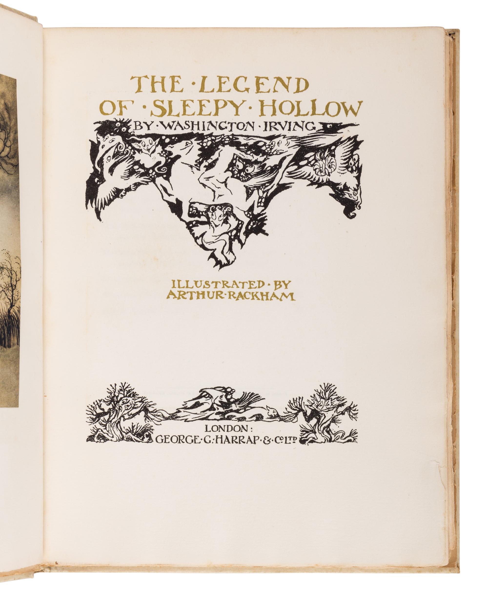 [RACKHAM, Arthur (1867-1939)]. IRVING, Washington (1783-1859). The Legend of Sleepy Hollow . London: George G. Harrap, 1928.