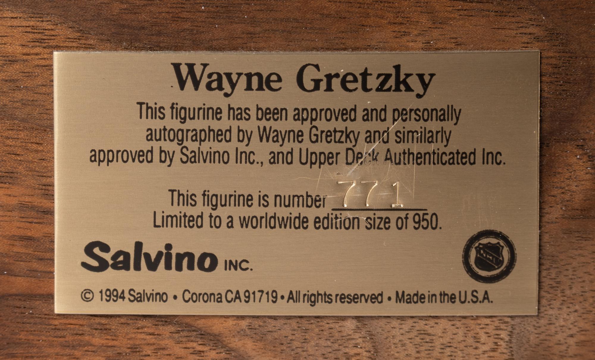 A Wayne Gretzky Signed Autograph Salvino Figure,