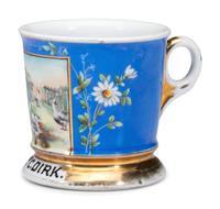 A Porcelain Shaving Mug of Anserine Interest Belonging to Emory Dirk