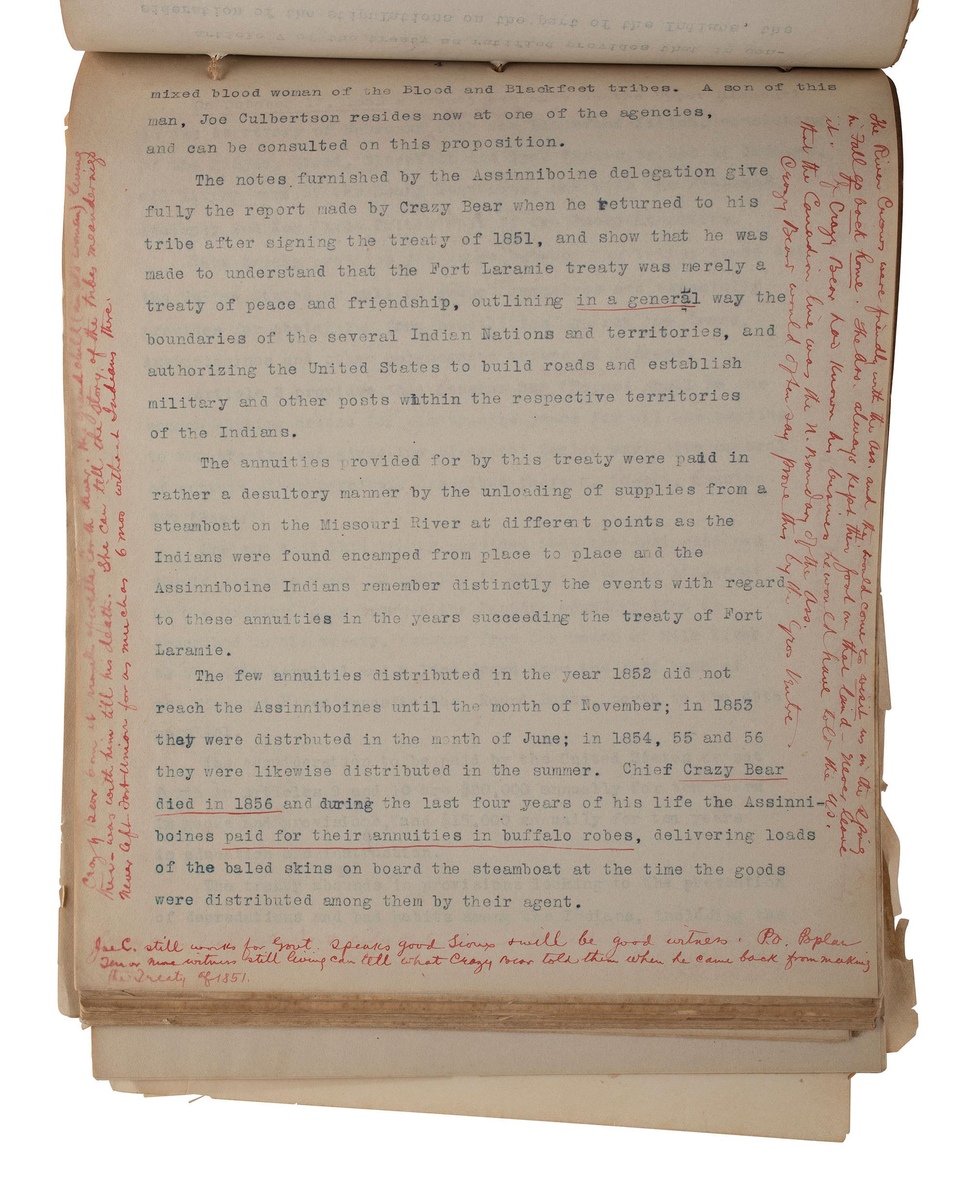 [NATIVE AMERICAN]. Papers associated with the Sioux, Assiniboine, and Ponca Nations, ca early 1900s.